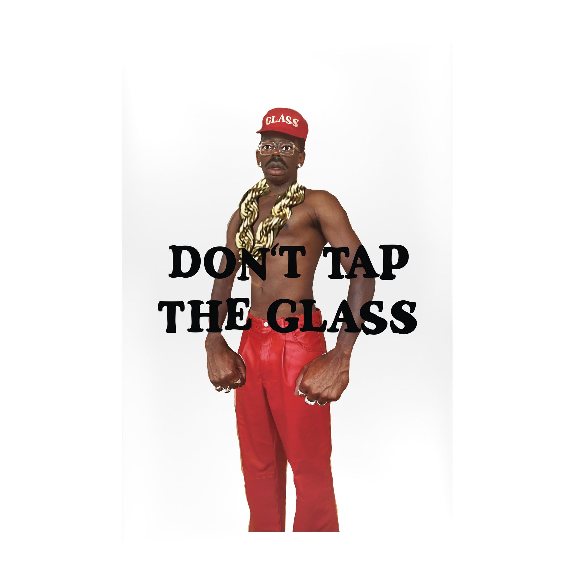 A poster-style graphic featuring 'DON'T TAP THE GLASS' album artwork